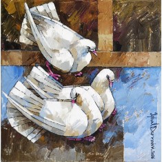 Iqbal Durrani, 18 x 18 Inch, Oil on Canvas, Figurative Painting, AC-IQD-321 Iqbal Durrani, 18 x 18 Inch, Oil on Canvas, Figurative Painting, AC-IQD-321